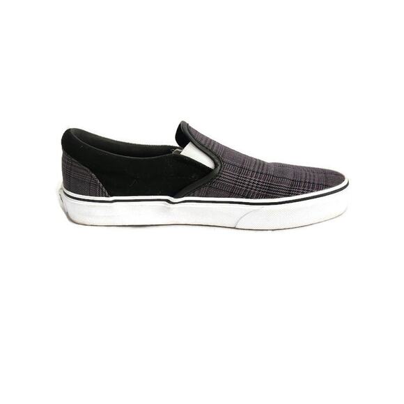Vans Off the Wall Women's 8 Men's 6.5 Gray Plaid Slip-On Loafer Sneaker - Picture 3 of 7